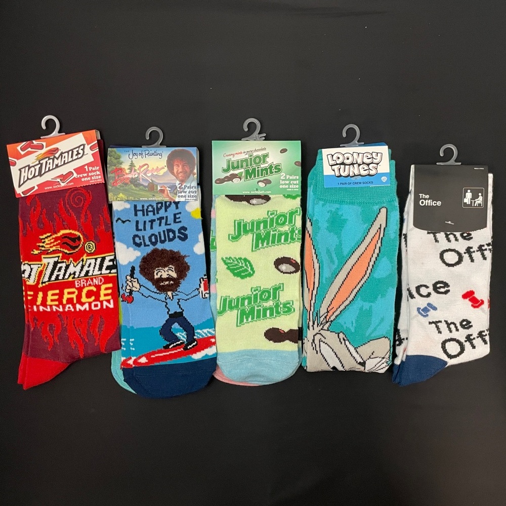 ~ L@@K~ Lot 15x Novelty Crew Sock Size 6-12 - Picture 2 of 7
